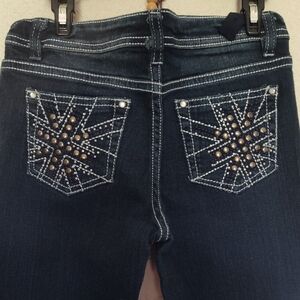 Faded Glory Dark Blue Jeans with Studded Pockets